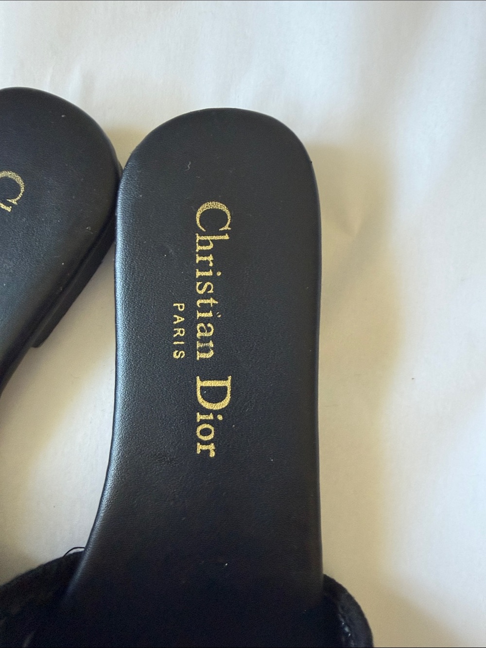 Christian Dior Black and Cream Logo Espadrille Slide Size 37 Made in Italy Sold - Picture 5 of 13